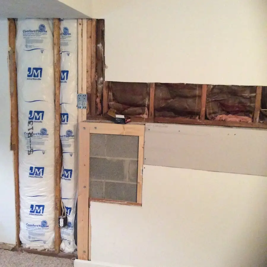Wall insulation replacement during Basement Flood Cleanup in Hillsboro